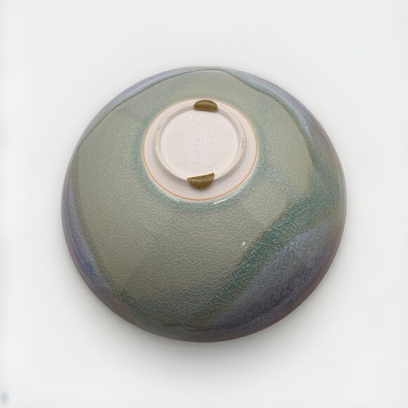 James Sleeper Studio Art Pottery Bowl Green Purple Asian Style Graduated Plate - Picture 4 of 6